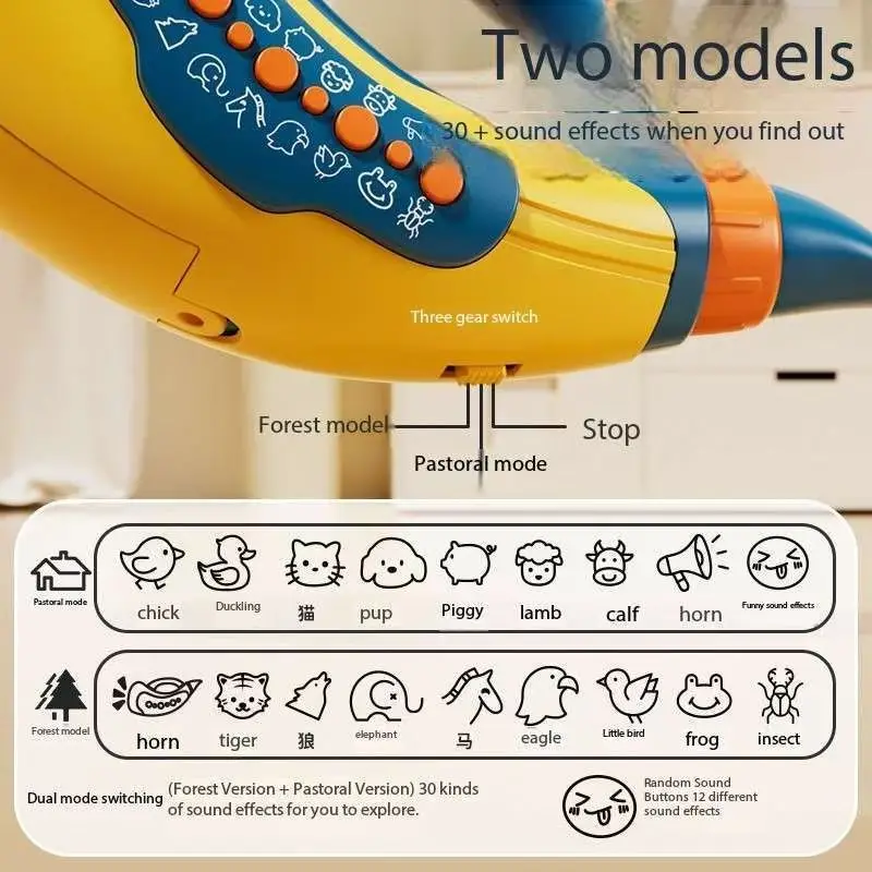 Animal Simulation Call Horn 30 Sound Effects Horn Tiger Elephant Whistle Exercise Lung Capacity Children's Toy Gift animal simulation horn toy