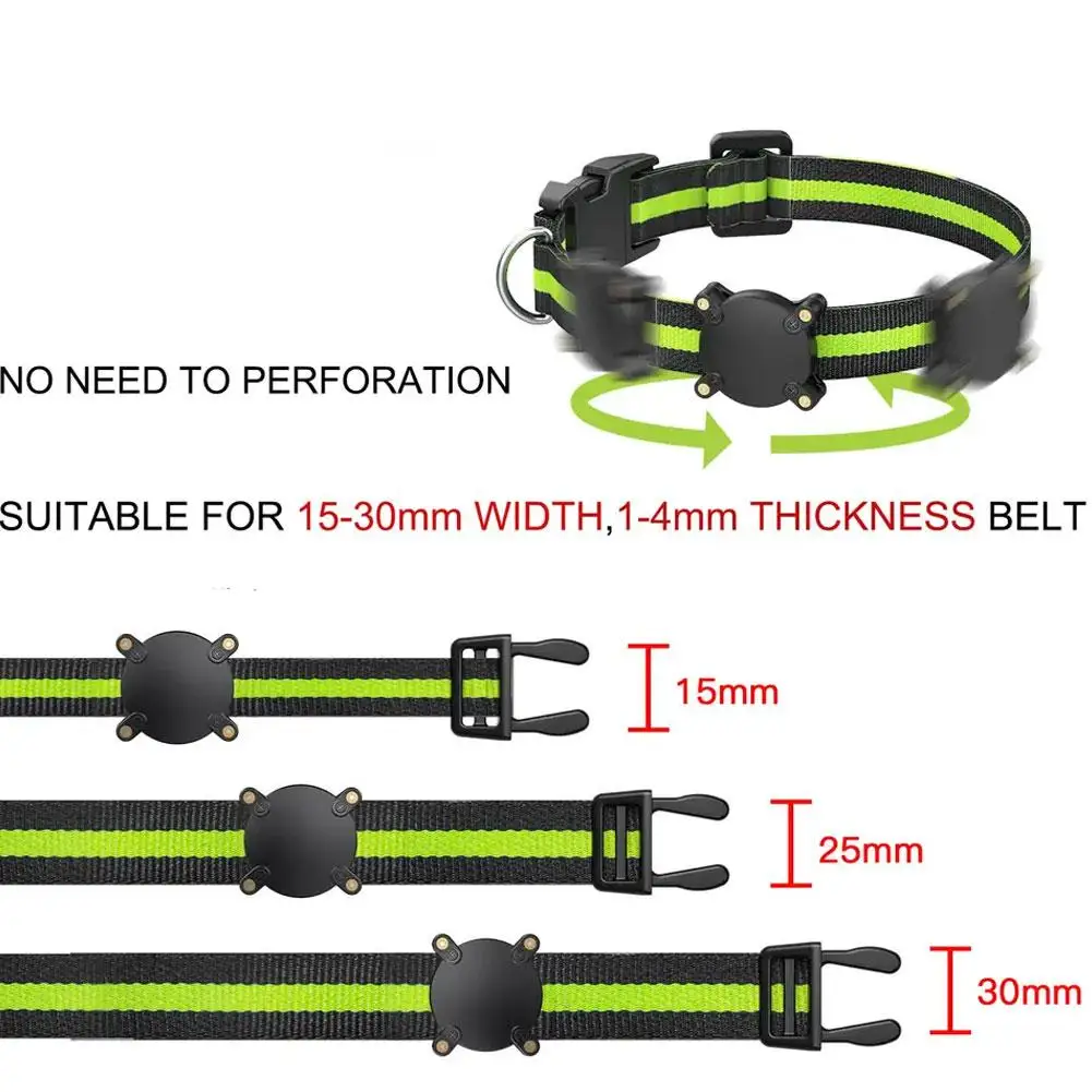 For Apple AirTag IP68 Dog Collar Holder Waterproof Protective Airtag Holder Case for Giant Pets Collar GPS Trackers Screw Vault