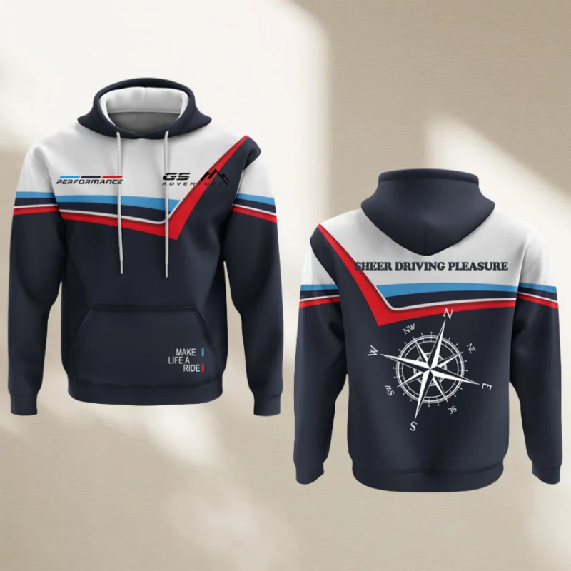 Hochleistungs-Motorsport GS Adventure Herren Pullover Kapuzenjacke Weich Komfortabel Winddicht Lässige Fahrjacke für Frühling und Herbst
