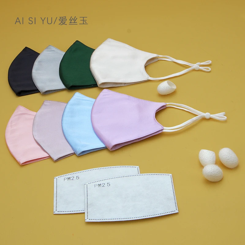 100RealSilk3LayersFaceMaskwithRecyclableFilterDustproof