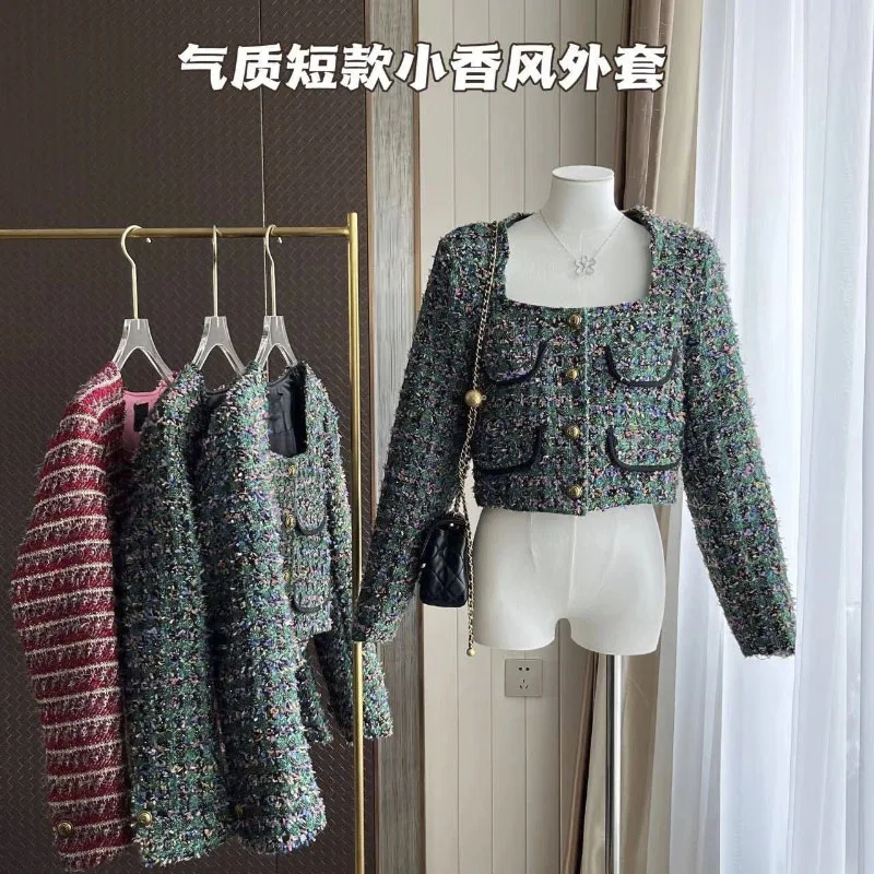 

Square Collar Korean-style Loose Women's Jacket Temperament Short Coat Women Work Commuter Temperament Coat Lady Jacket