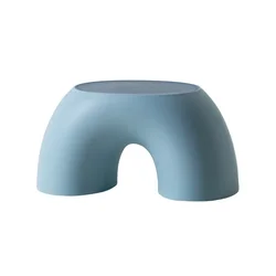 Minimalist Round Anti - Slip Shoe Changing Stool (Blue)