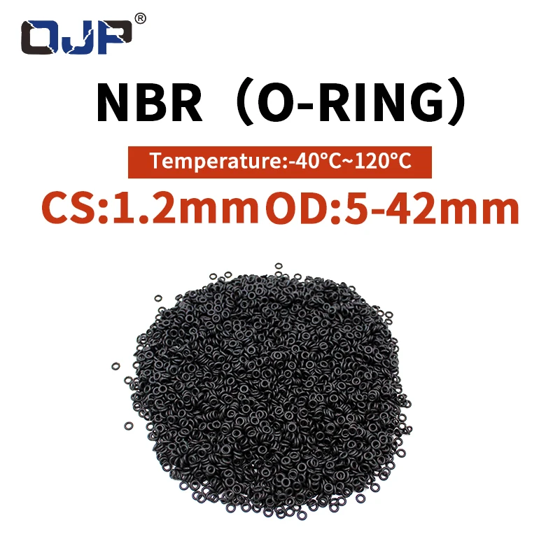 25 Guarnizioni In Gomma Nitrilica NBR – Anello O-Ring Con Diametro Esterno 5 Mm E Spessore 1,2 Mm