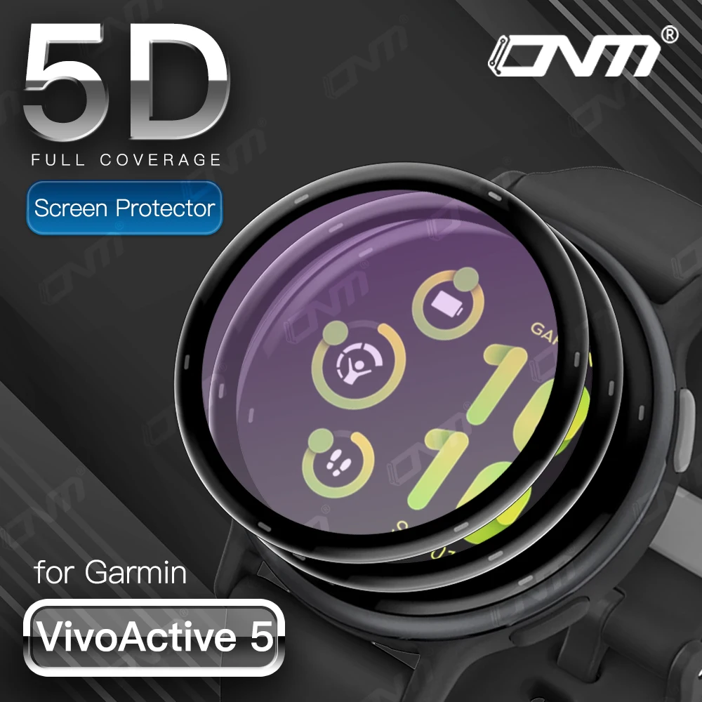 Film de protection 5D pour Garmin VivoActive 5, protecteur d'écran, film anti-rayures, montre intelligente, pas de verre