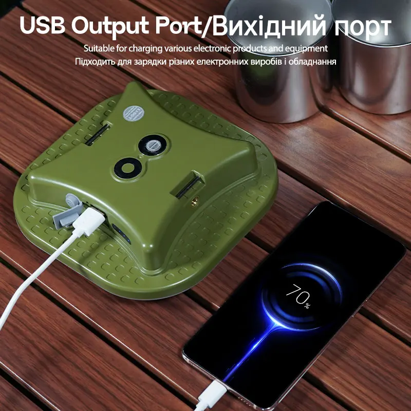 Outdoor Camping Light Portable Rechargeable LED Magnet Battery Tent Lamp For Fishing Household Emergency