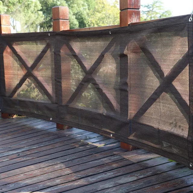 Customizabe 180 Gsm Sűrítse Az Uv-Ellenes Kávé Barna Napsütötte Nettó Pavilon Pergola Lombkorona Napsütéses Vitorlák Erkély Adatvédelmi Képernyő - Image 2