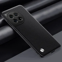 Luxurious PU Leather Matte Silicone Phone Case - Premium Protection Back Cover for OnePlus Ace 2 Pro (Matte Black)