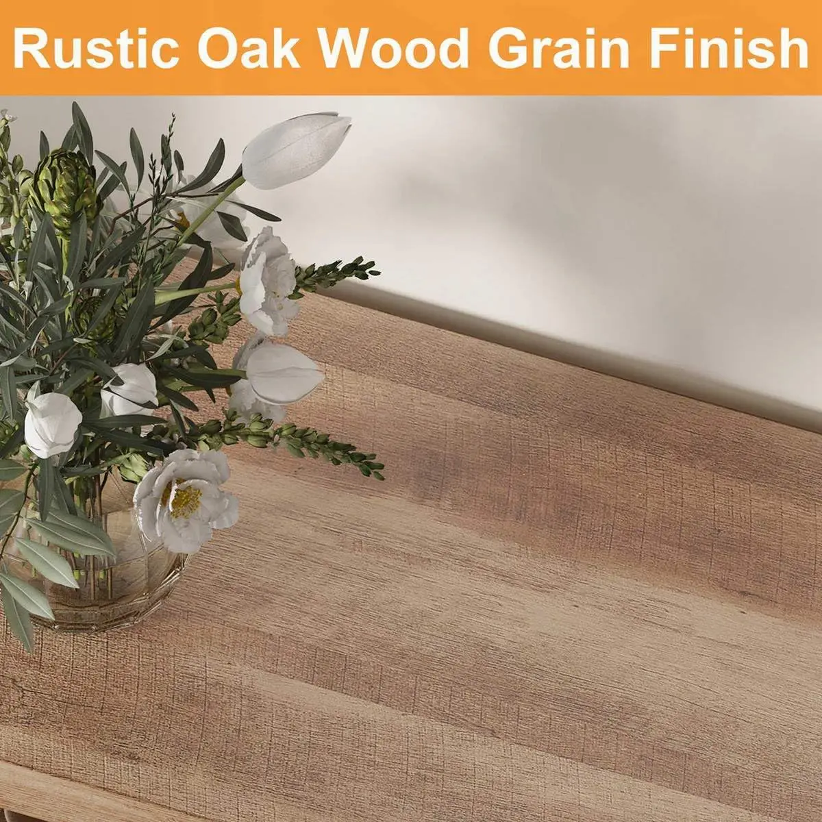 Rustic Tall Bookshelf with Doors, Industrial Farmhouse Bookcase with Storage, 6 Cube Storage Organizer Book Shelf