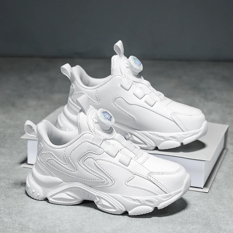 Children Shoes Boy Sneaker Black White School Tennis Sneaker Lightweight Chunky Sole Casual Sports Shoes for Boy