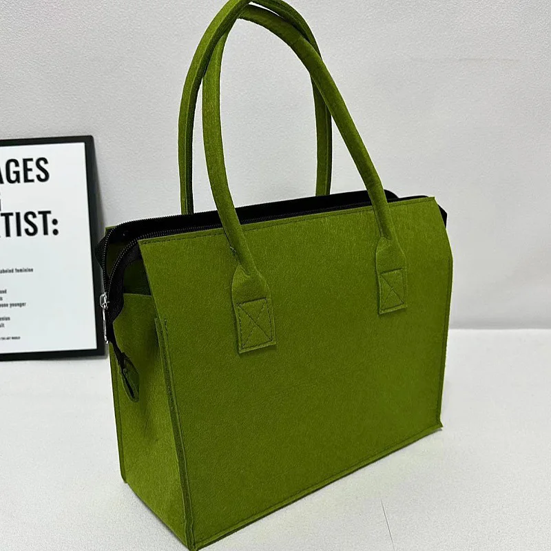 Eco-Friendly Portable Felt Tote - Compact Handbag