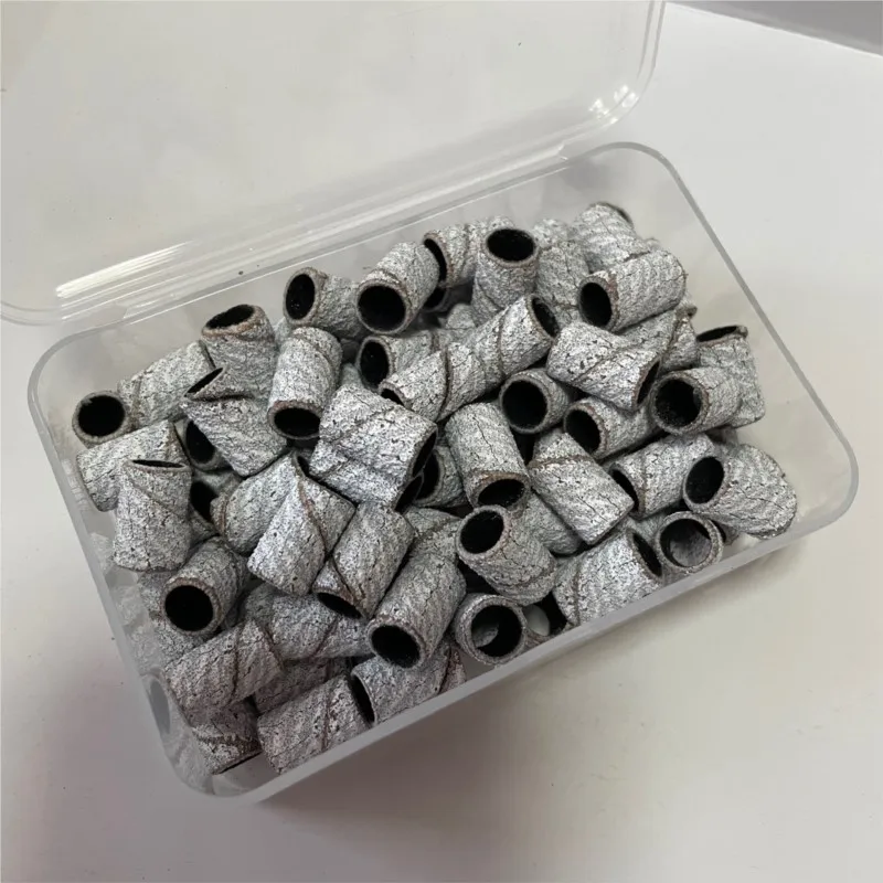 Nail Art Tools Nail Drill Bits Nail Sanding Bands 100Pcs 80/120/180 Grit Zebra Sanding Bands Foot Care Polishing Manicure Gel Polish Remover Replacement Tool Cutter Nail Dril Bit