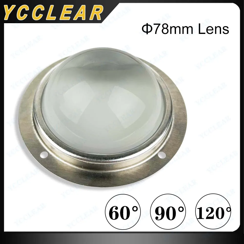 

LED Lens 60 90 120 Degrees Optical Glass Lenes 78mm + Reflector Collimator + Fixed Holder For 20W 30W 50W 100W COB Chip