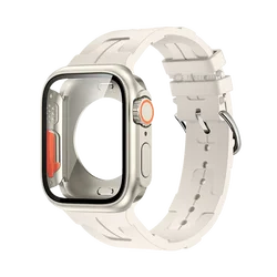Premium Silicone Band with Ultra Case for Apple Watch - High-Quality Strap and Protective Bracelet (Starlight Star)