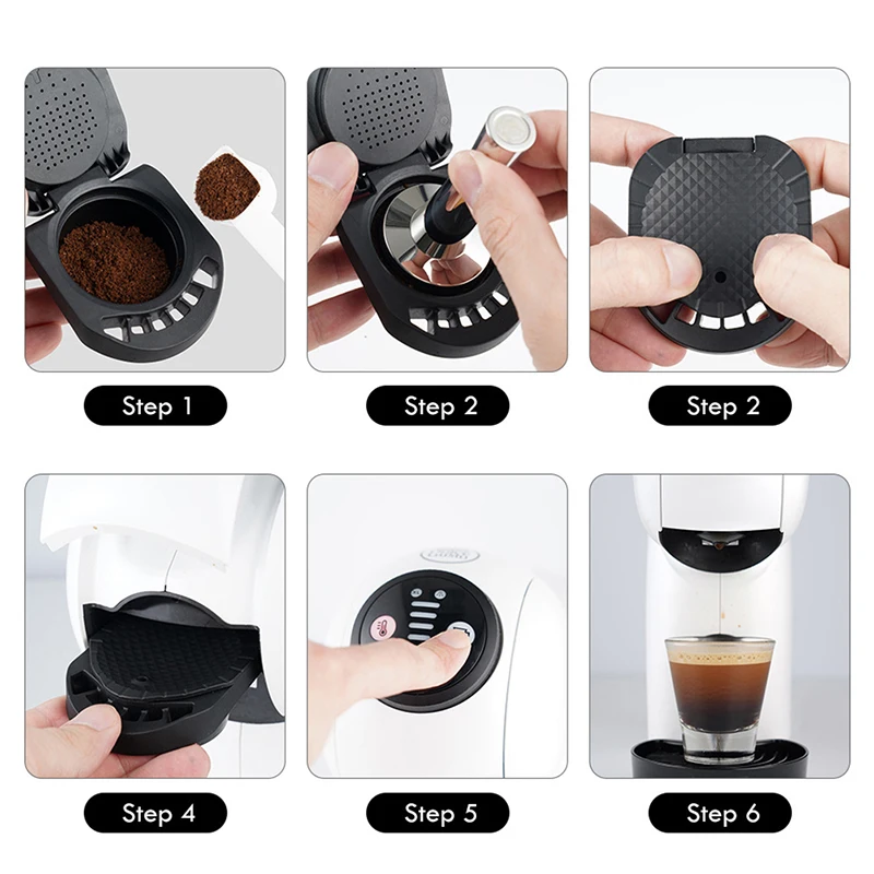 1Pcs Refillable Reusable Coffee Capsule Adapter for Coffees Recycle Capsule Convert Compatible with Genio S Piccolo XS Machine coffee machine adapter parts,refillable coffee capsule
