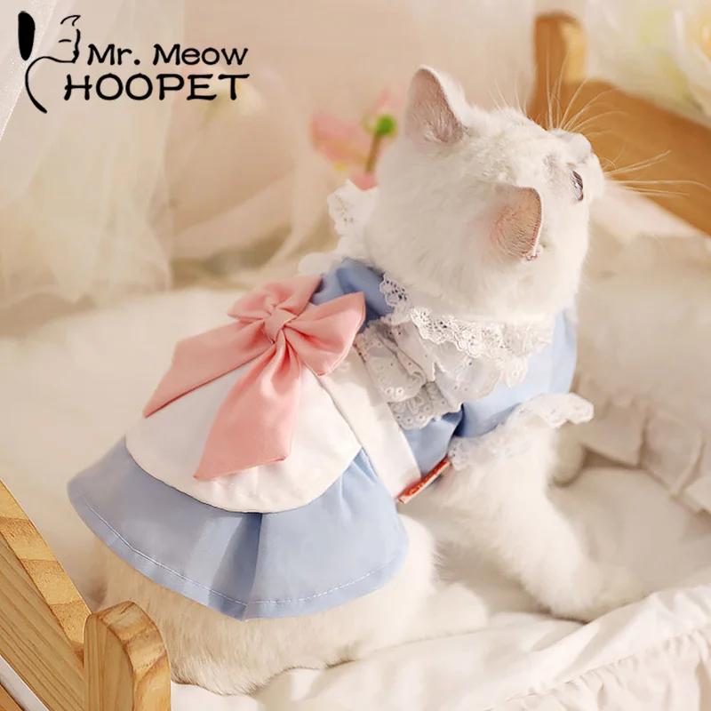 Hoopet Cat Dress Fall Hair Proof Muppet Cat Baby Cat Kitten Pet Cat Cute Maid Dress Gonna Primaverile E Autunnale