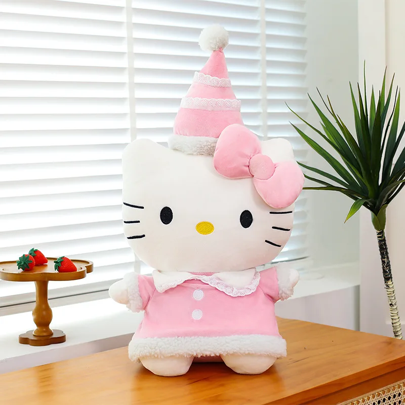 Kitty Plushies Soft Dolls Pillow Christmas Kt Cat Plush Toy Cute Hat Kitty Doll Katie Cat Pillow Girl Holiday Gifts