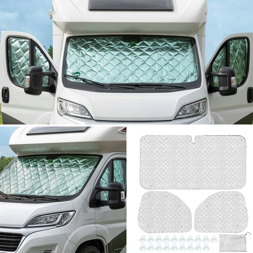 Rideau Occultant Pare-soleil Pour Fiat Ducato (2006-2022) - 7 Couches Isolantes, Fixation Par Ventouses - Pour Camping-car Et Caravane