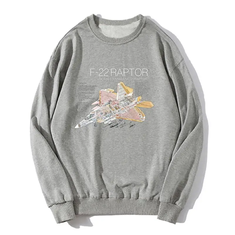 US-Air Force F22 Raptor Stealth Fighter Bedruckter Herren-Hoodie, übergroßer Pullover, Unisex-Sweatshirt – Detail 3