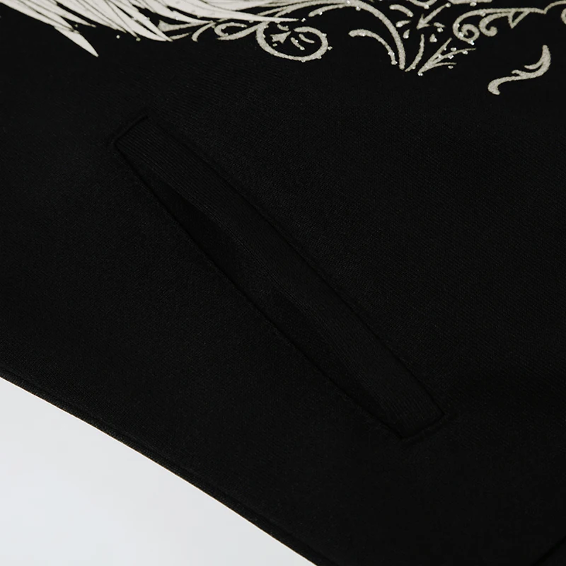 Y2k Darkly Retro Zip Up Hooded Coat Long Sleeve Basic Women s Fashion Chic Diamonds Print Sweats Cardigan