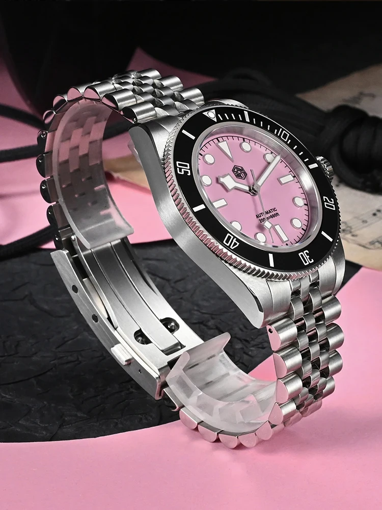 San Martin 2024 NEW 40mm V3 Pink BB Diver Watch NH35 Top