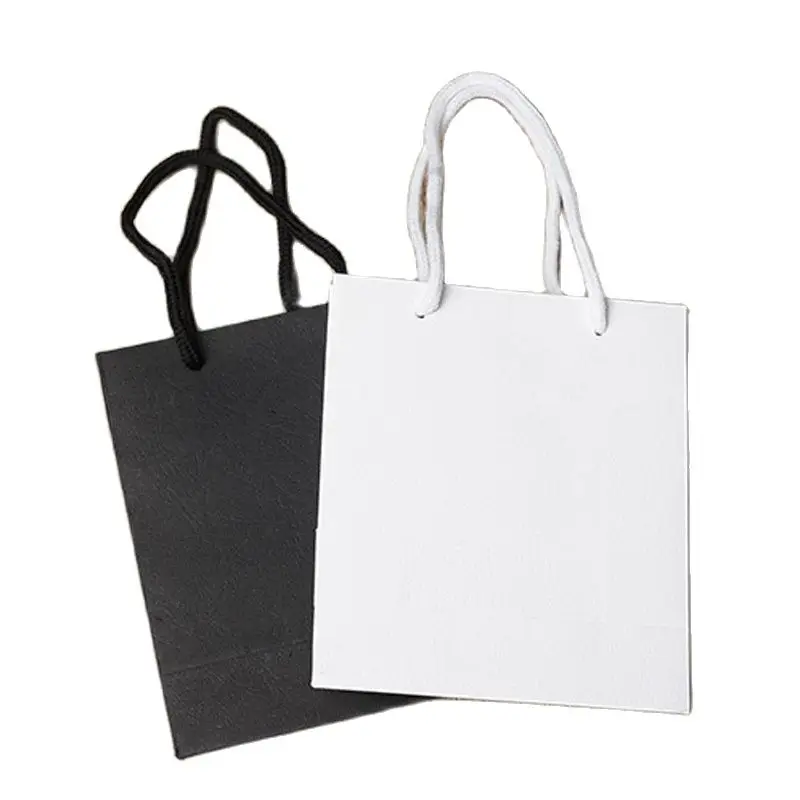 Kraft Paper Portable Gift Bag, Small Black Kraft Paper Bags