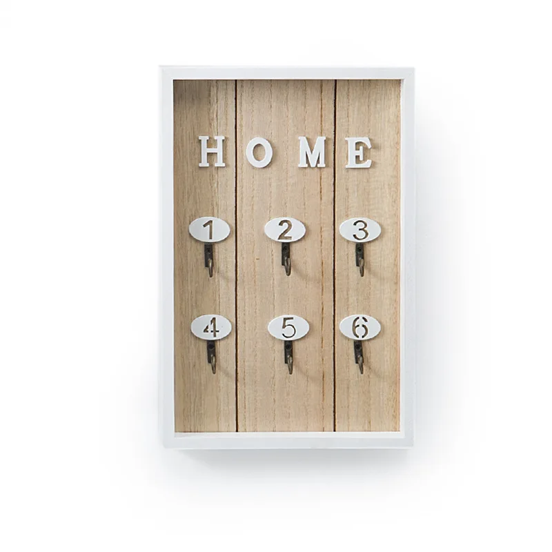 Wall Mounted Key Holder Wooden Key Organizer Hanger With 6 Hook Wall Decorative Holder Key Holder Wall Minimalist Wall Hook 5