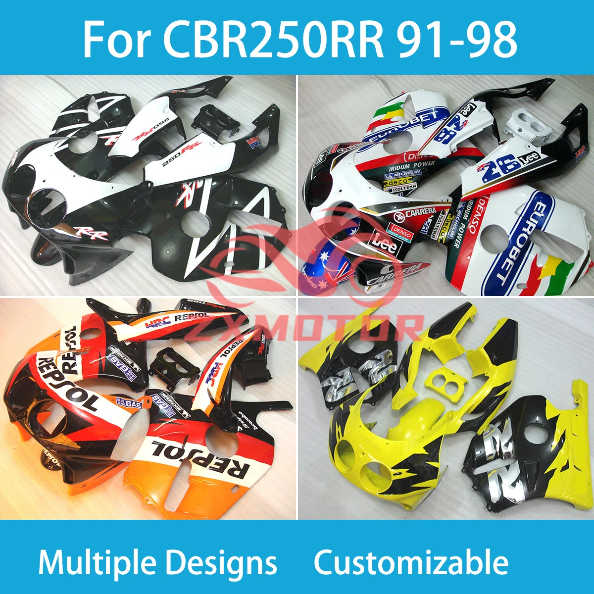 

Обтекатели для Honda CBR 250RR MC22 1991- 1999 комплект обтекателей для мотоциклов CBR250RR MC22 91 92 93 94 95 96 97 98