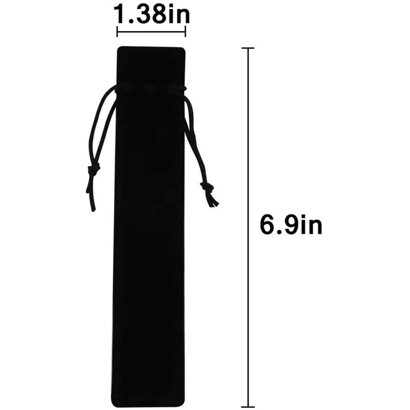 200 Pcs Black Velvet Pen Pouch Sleeve Holder Single Pen Bag Case Pencil Bag 3