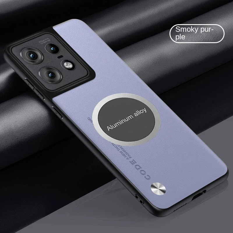 Leather Case with Magnetic Car Holder - Luxury Metal Design