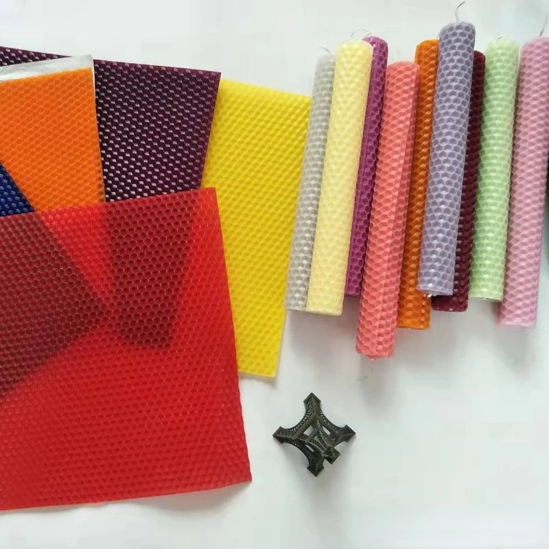 Color Beeswax Slice DIY Craft Wax Slice Honeycomb Color Beeswax Wax Candle Making Supplies 2pcs 20*20cm
