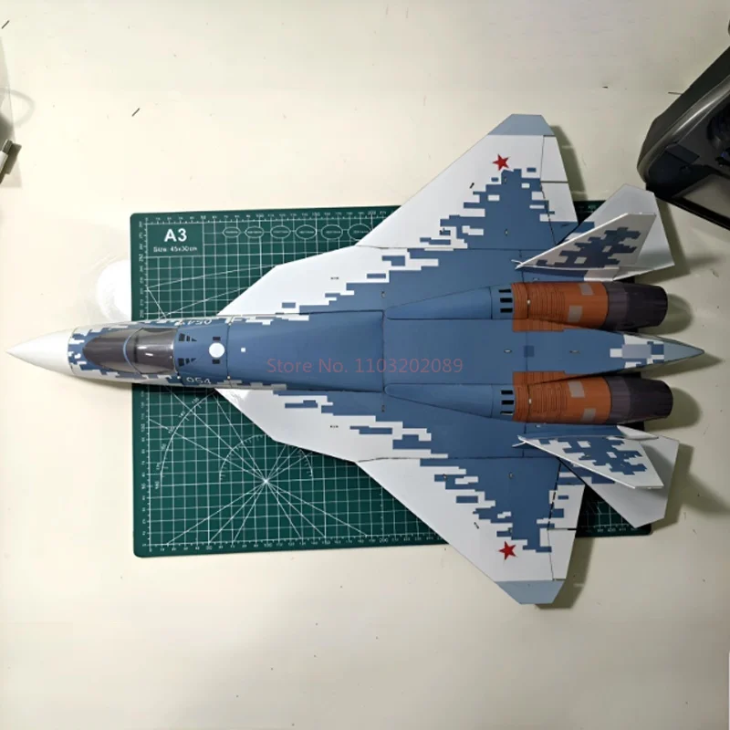 핫 세일 원격 조종 DIY 모델 비행기 Su-57 더블 30채널 조립 데스크탑 장식 고정익 이미지 실제 기계