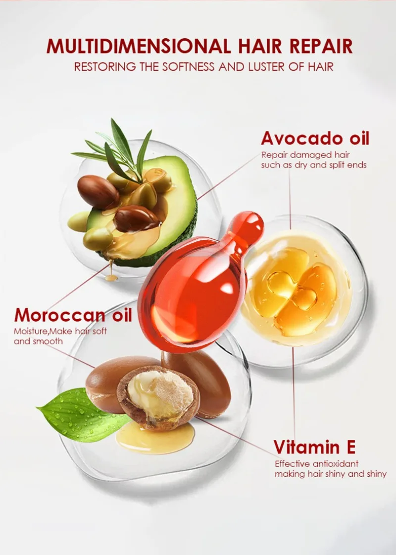 Hair Serum Improves Frizzy Hair, Leave-in Capsule Oil. - 6