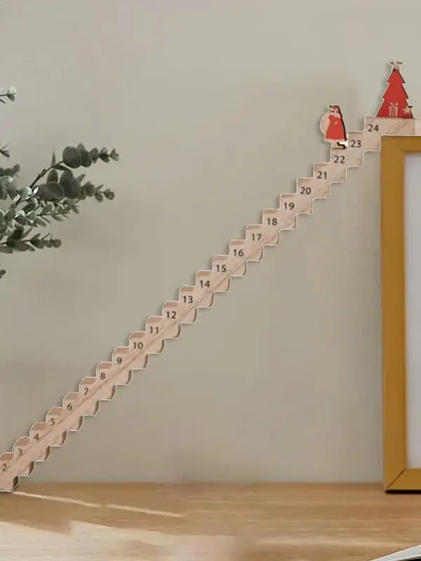 Creative Santa Claus Countdown Calendar Wood Stairs Climbing Santa Christmas Advent Calendar Wooden xmas Countdown Decorations
