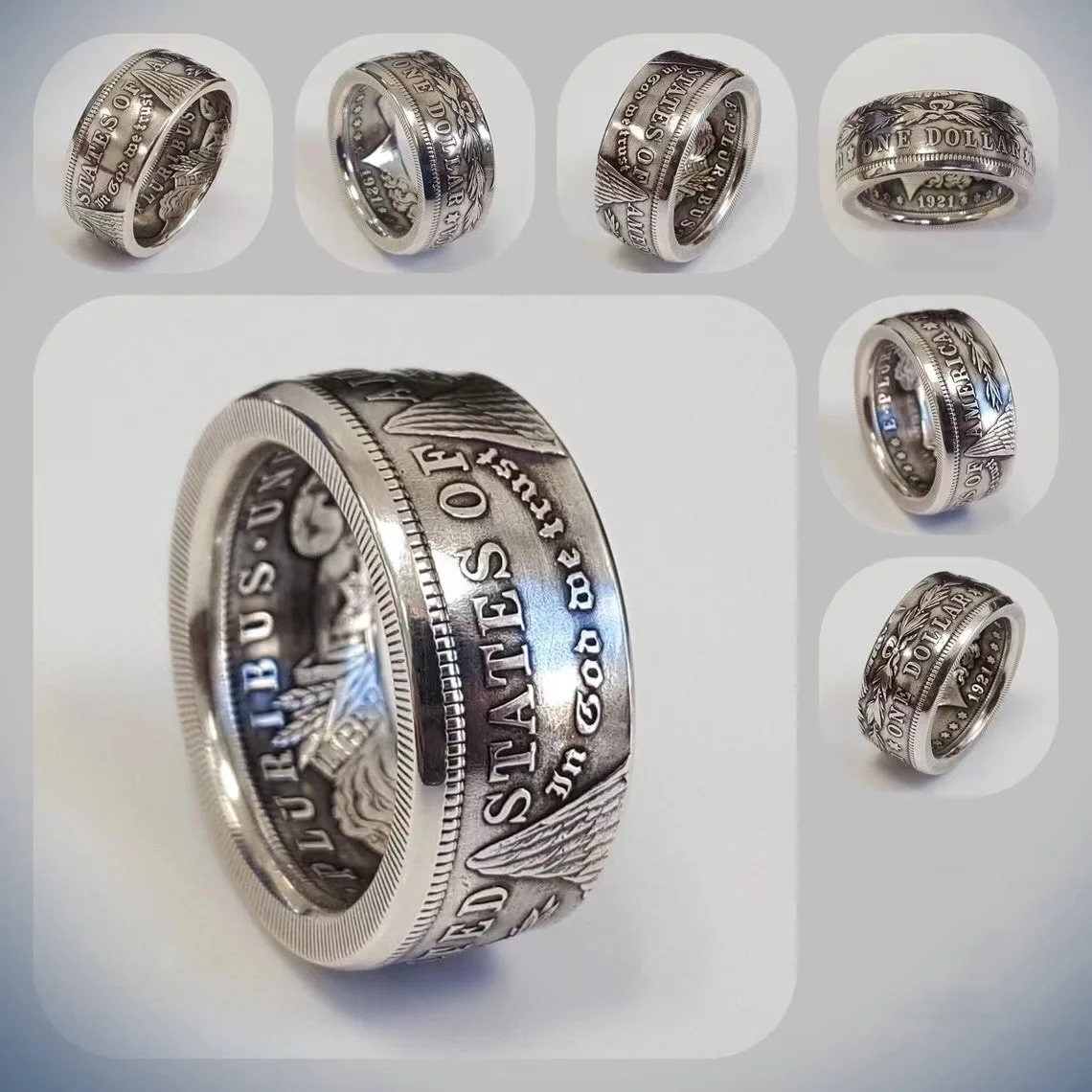 

Personalized Creative Number Letter Alloy Men's Ring Cross Border Europe and America Wholesale New 2023 Silver Retro 925