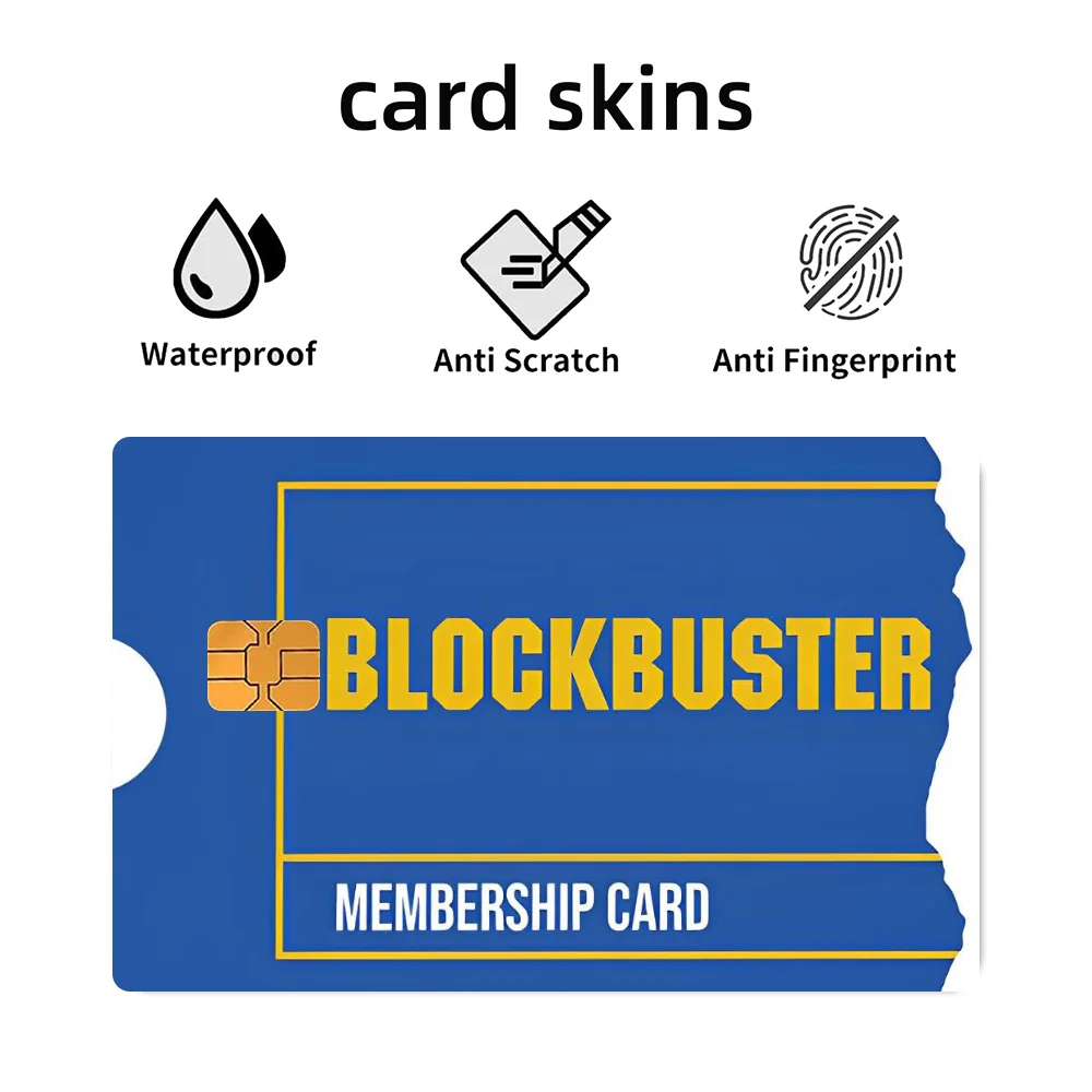 Blockbuster Stickers 4pcs PVC Card Skin Stickers for Bank Card Bus Metro Case Decorate Gift