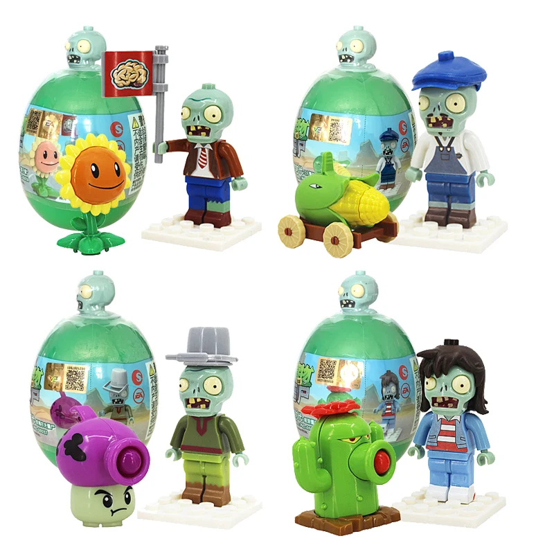 Plants Vs. Zombies Surprise Capsules Toys Kids Assembling Building Blocks Game Figure Model Dolls Random Send One Birthday Gifts