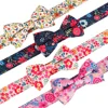 Floral Printed Nylon Dog Collar Adjustable Spring Dog Necklace Collars With Bowknot For Small Medium Large Dogs Pug Chihuahua 3