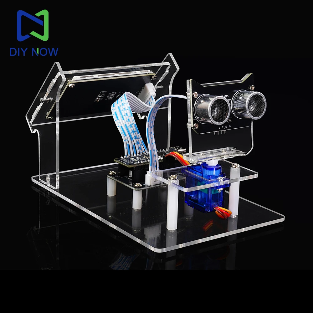 Kit Elettronico Fai-da-Te per Scanner Radar a Ultrasuoni con Display da 2,4 Pollici, Scheda di Programmazione Grafica HXFB, Scansione Servo 0-180 Gradi - immagine 3