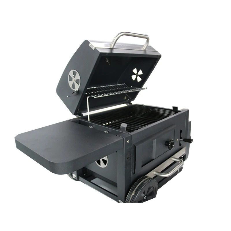 

Portable smoker folding parrillas rotisseries trolley barbecue grill