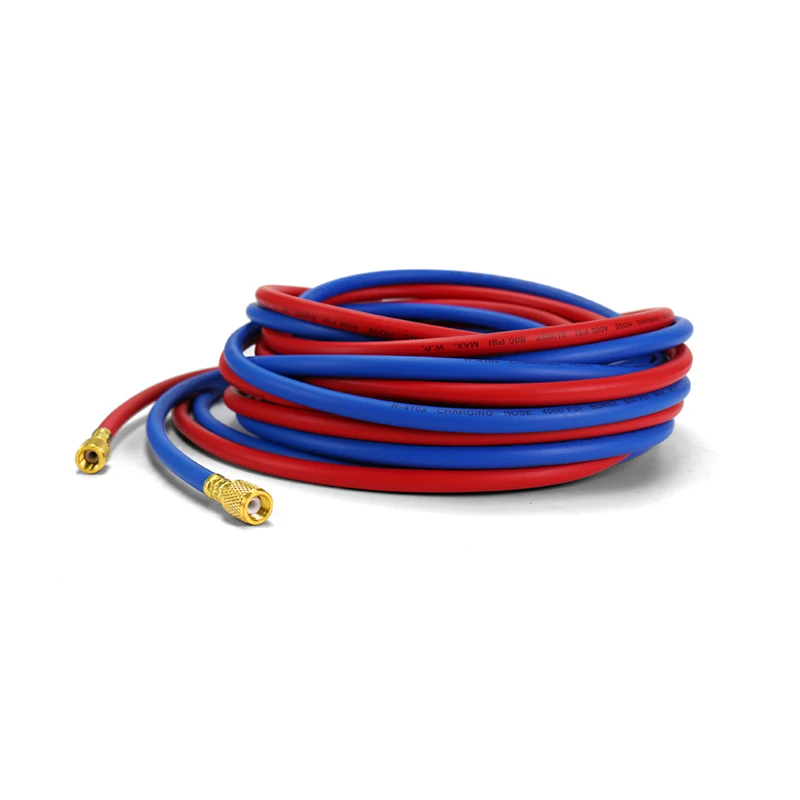 196 /16ft / 5meters R12 R134a R-410a 자동차 에어컨 시스템 용 냉매 충전 호스 냉매 회수 800 PSI