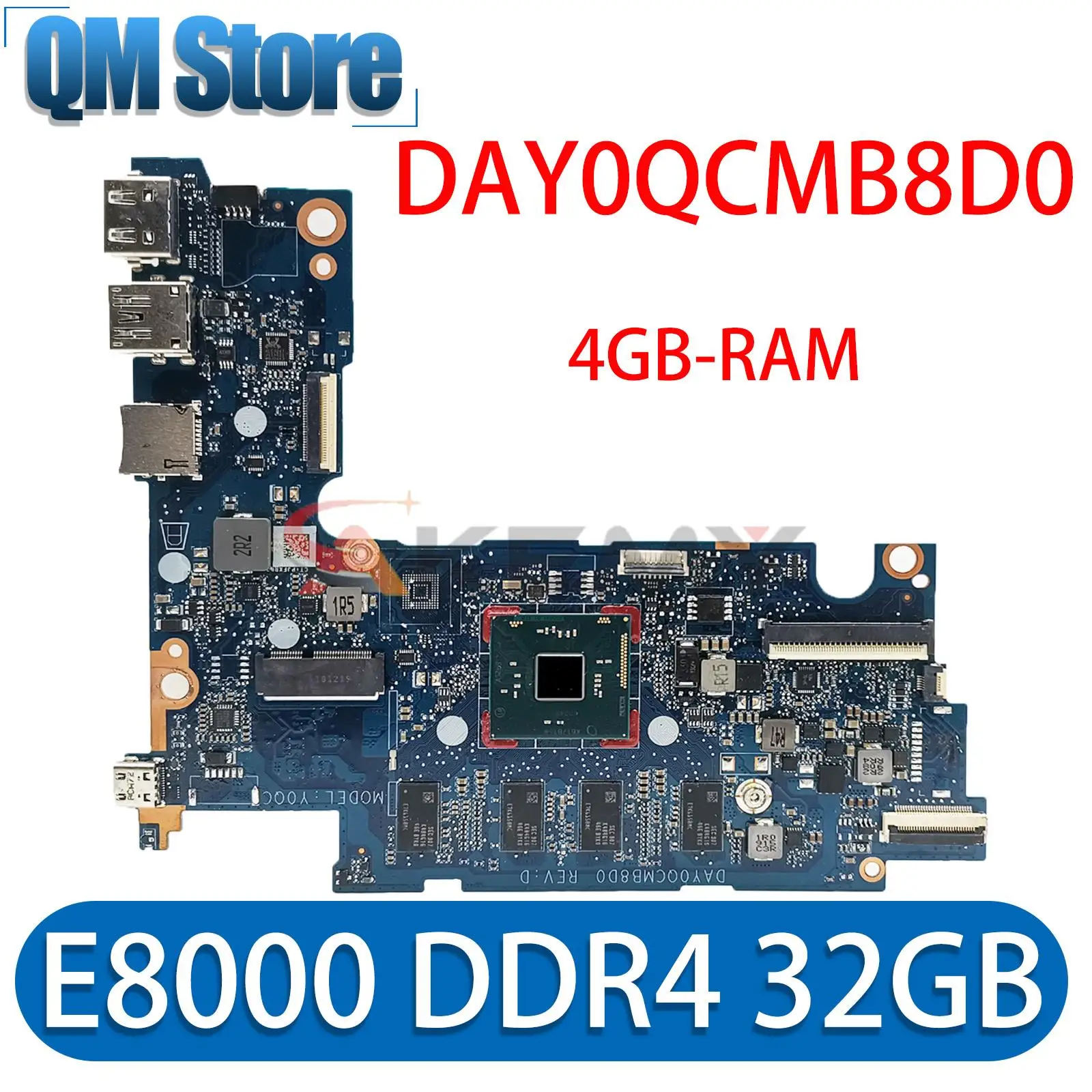 

For HP Stream 11-ak Y0QC Laptop PC Motherboard Intel Atom x5 E8000 DDR4 4GB RAM 32GB eMMC DAY0QCMB8D0 Notebook Mainboard