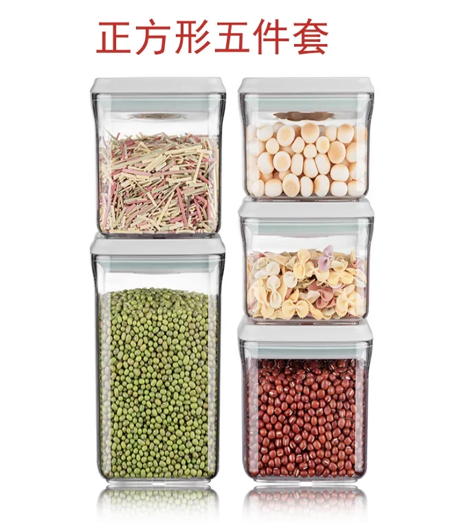 Ankou Dry Food Fresh Keeping High Transparent Plastic Airtight Food Kitchen Containers Box