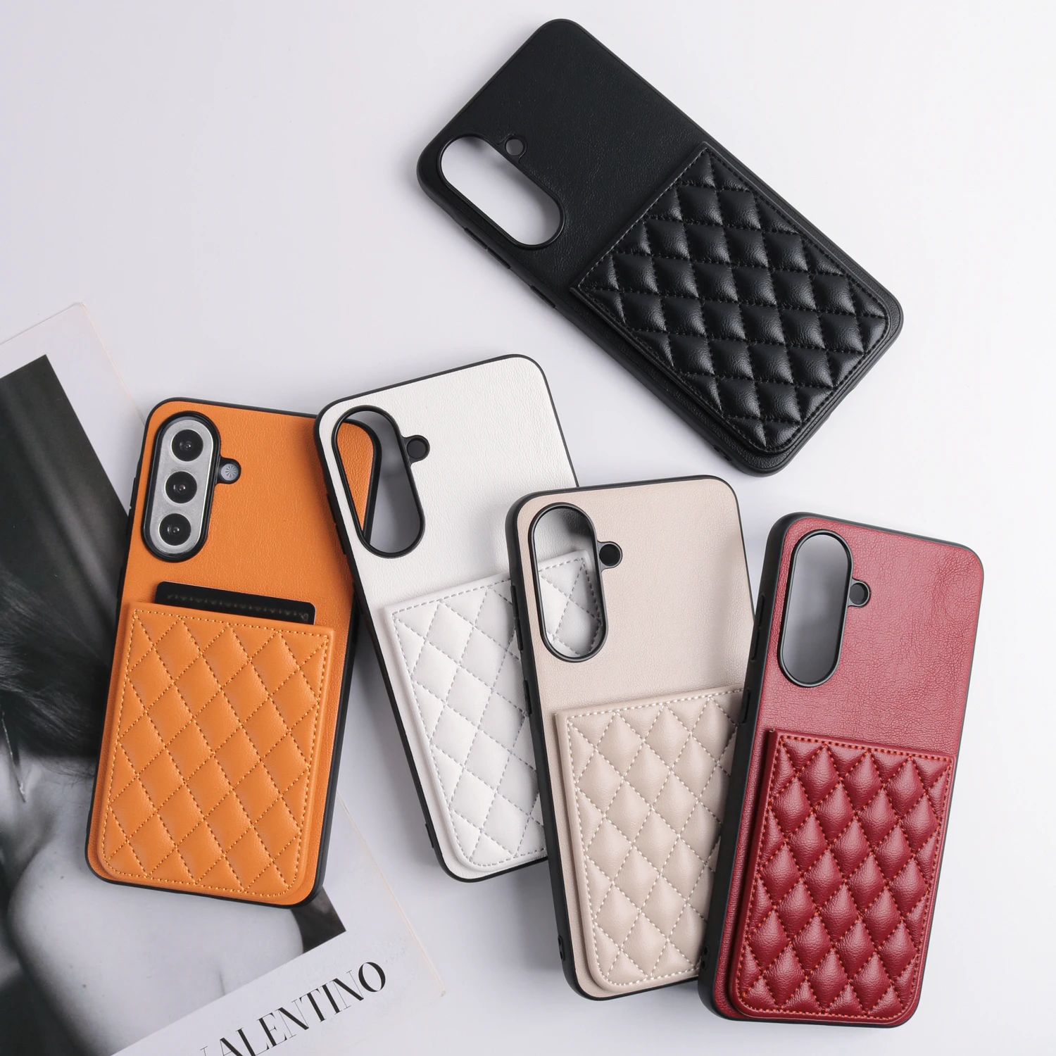 PU Leather Phone Case with Integrated Card Holder and Coin Purse