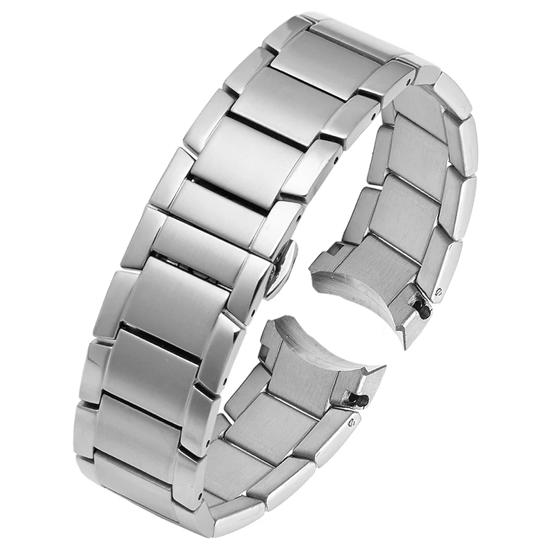 Stainless Steel Curved End Men's Watch Bracelet - 22mm