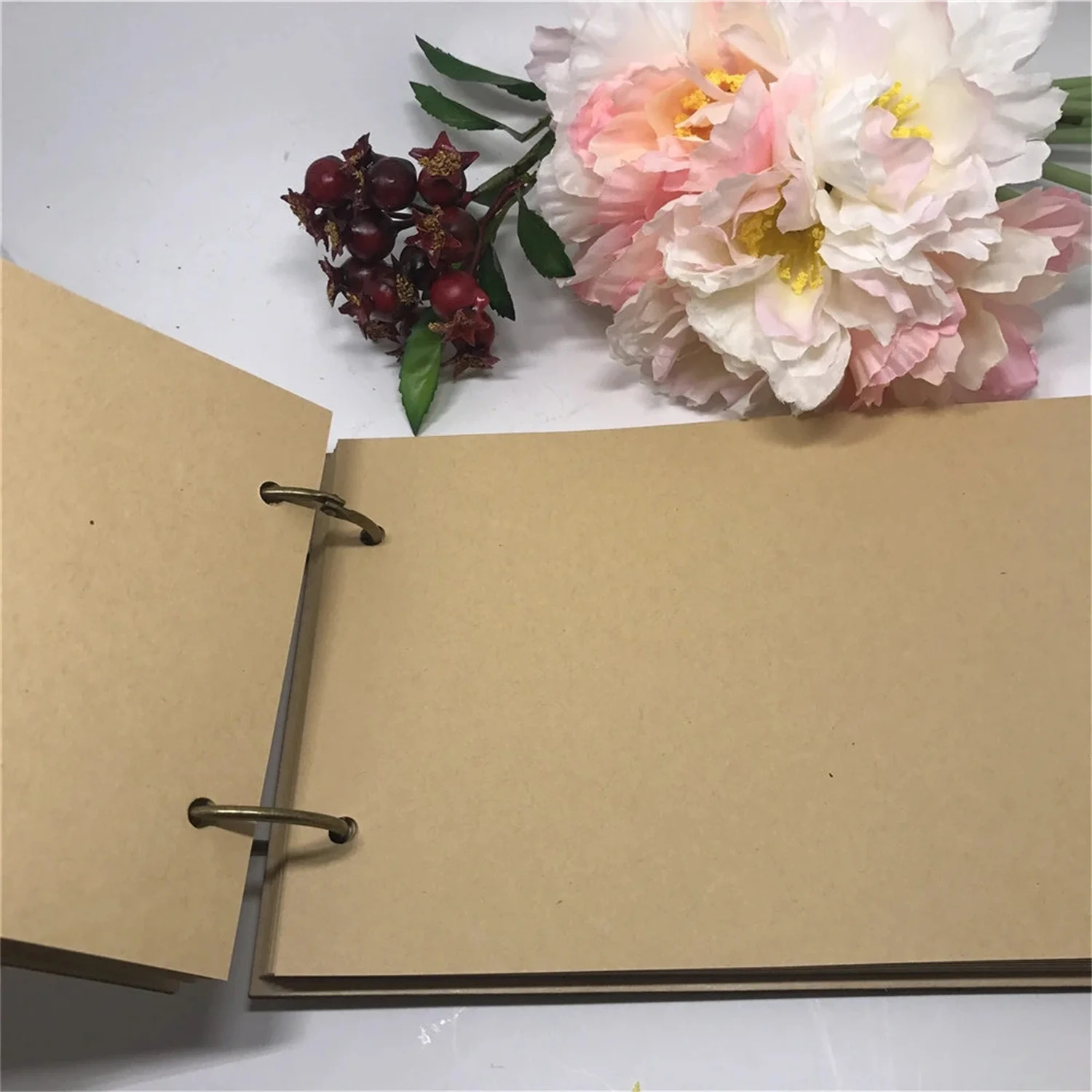 Personaliz A5 A4 Wreath Laurel Photo Album ,Wedding Guest Book, Wooden Photo Album,Rustic Alternative Diy Scrapbook,Guests