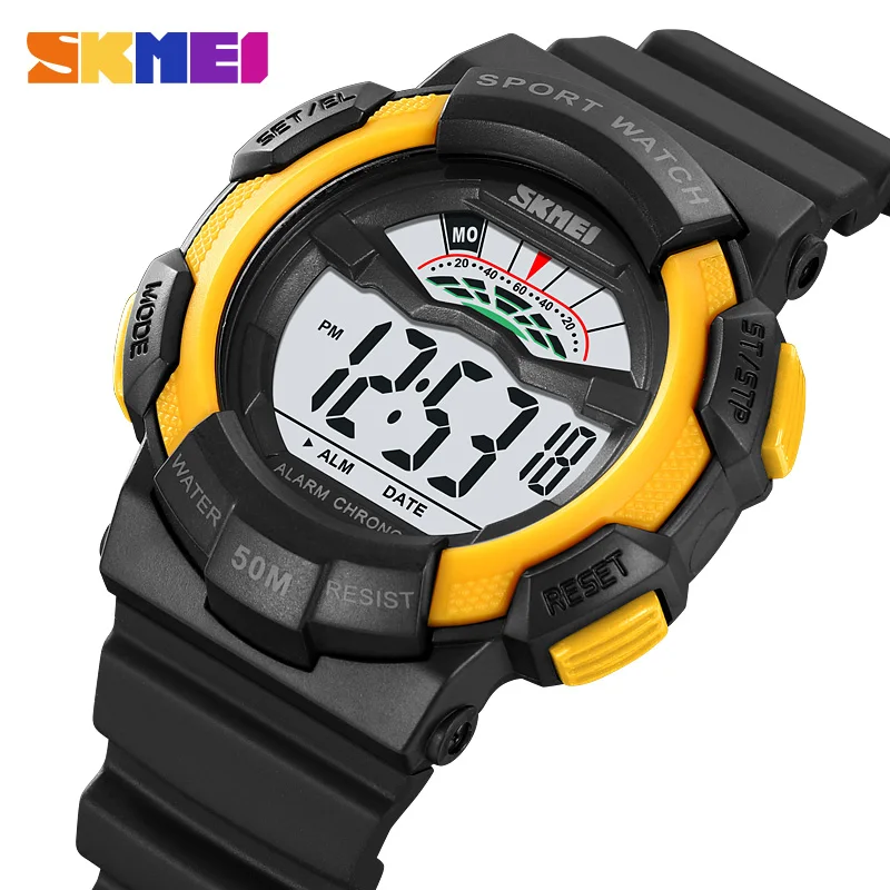 

SKMEI -Double Time Stopwatch Chronograph Date Alarm Clock Sunday Night Light On The Hour 24-Hour System Countdown 2153