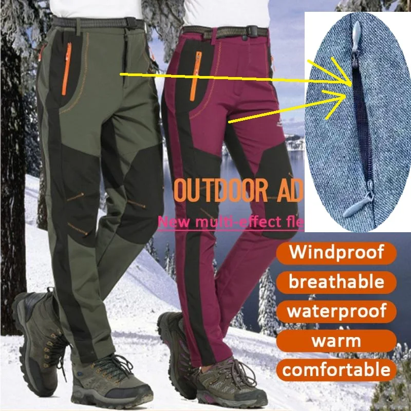 Easy Opening of Crotch Zipper Autumn Winter Men Women Hiking Pants