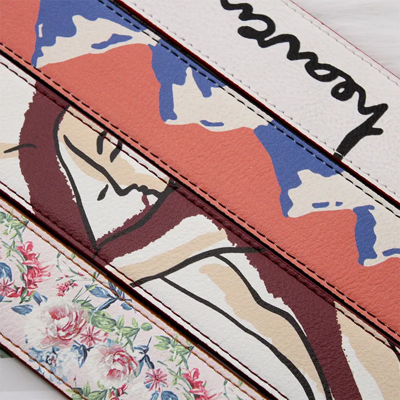 TINBERON Wide Bag Strap Korean Female Bag Shoulder Strap Retro Bag Strap Personality Letter Graffiti Printing Pattern Accessorie