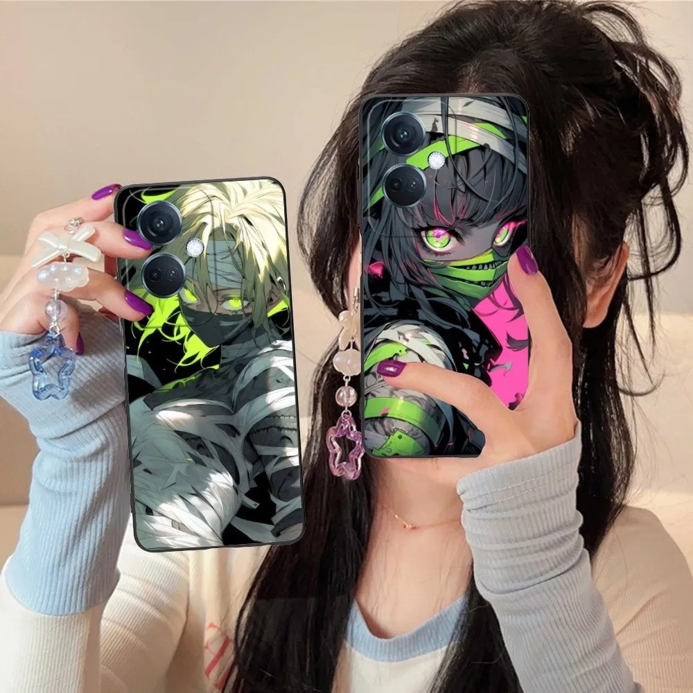 Mummy Girl Mobile Cell Phone Case For Oppo Find X5 X3 X2 A93 Reno 8 7 Pro A74 A72 A53 Black Soft Phone Cover Funda