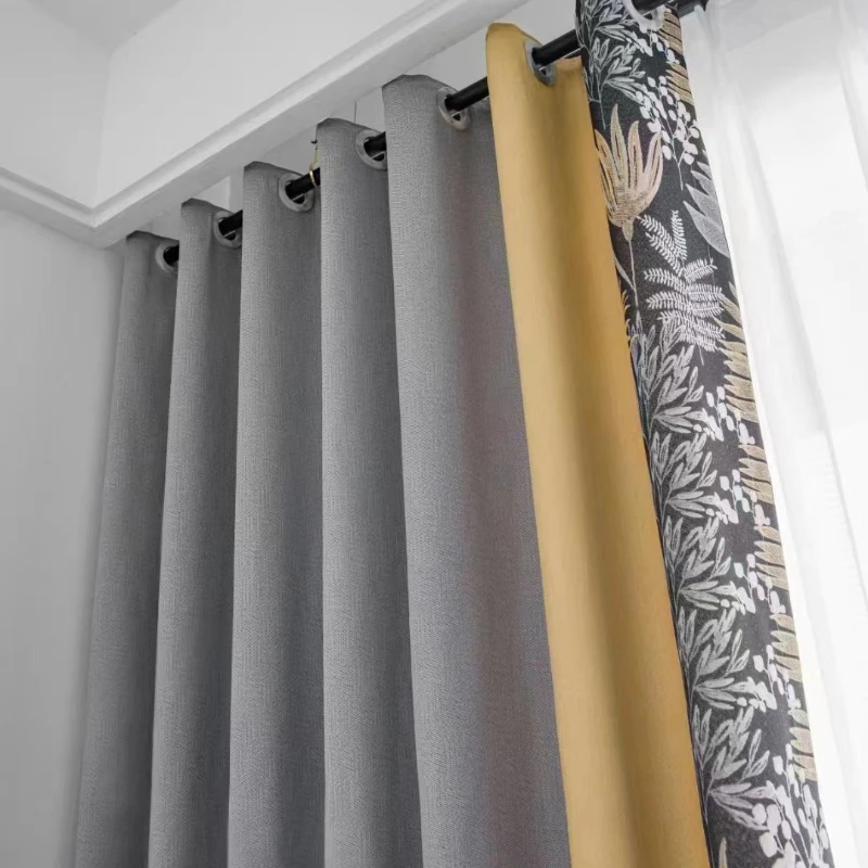2 Panels European-style Luxury Curtains For Living Room Bedroom Thickened Simple Blackout Curtain Finished Custom Window Drapes
